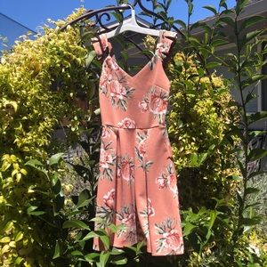 Monteau Los Angeles Peach Dress with Flowers